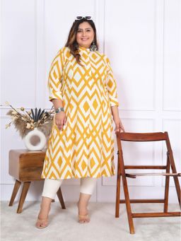 Gahan - Stylish & Comfortable Print Womens Kurta - Yellow