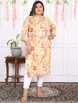 Gahan - Stylish & Comfortable Print Womens Kurta - Yellow