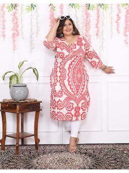 Gahan - Stylish & Comfortable Print Womens Kurta - Red