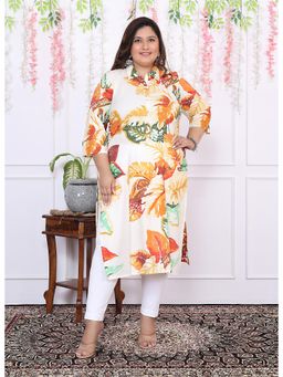Gahan - Stylish & Comfortable Print Womens Kurta - White