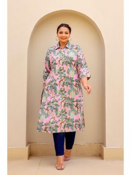 Gahan - Stylish & Comfortable Print Womens Kurta - Pink