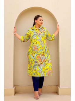 Gahan - Stylish & Comfortable Print Womens Kurta - Yellow
