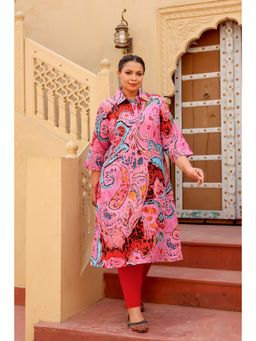 Gahan - Stylish & Comfortable Print Womens Kurta - Pink