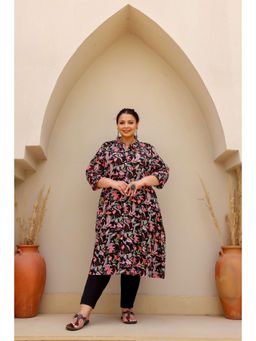 Gahan - Stylish & Comfortable Print Womens Kurta - Black