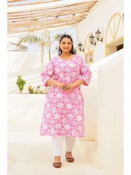 Gahan - Stylish & Comfortable Print Womens Kurta - Pink