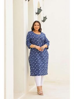 Gahan - Stylish & Comfortable Print Womens Kurta - Blue
