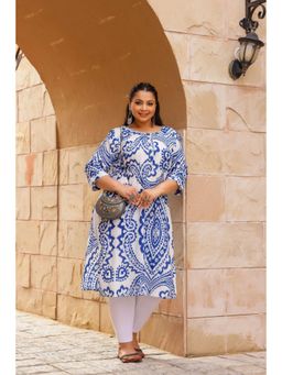 Gahan - Stylish & Comfortable Print Womens Kurta - Sky Blue