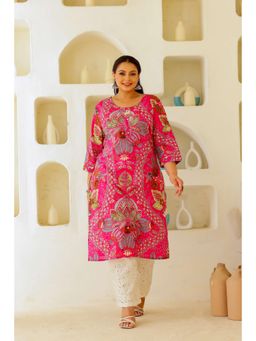 Gahan - Stylish & Comfortable Print Womens Kurta - Pink