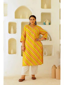 Gahan - Stylish & Comfortable Print Womens Kurta - Yellow