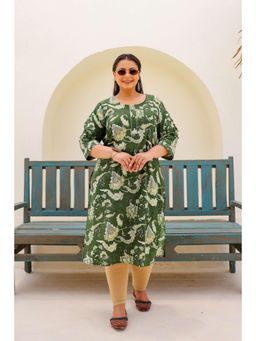 Gahan - Stylish & Comfortable Print Womens Kurta - Green