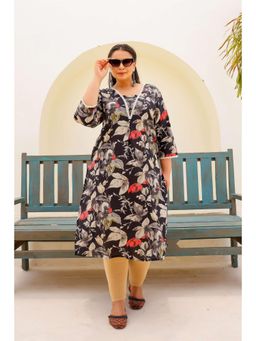 Gahan - Stylish & Comfortable Print Womens Kurta - Black