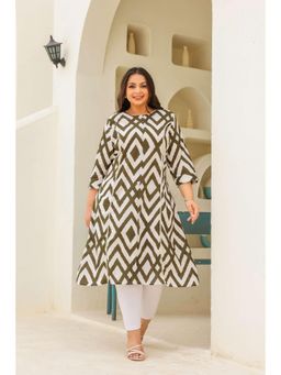 Gahan - Stylish & Comfortable Print Womens Kurta - Olive