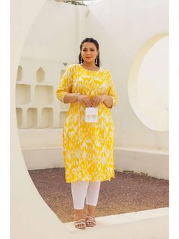 Gahan - Stylish & Comfortable Print Womens Kurta - Yellow