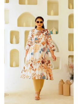 Gahan - Stylish & Comfortable Print Womens Kurta - White