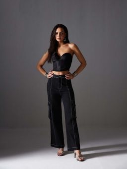 Miss Chase - Black High-Rise Stretchable Denim Jeans