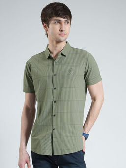 Monte Carlo - Green Stripes Regular Fit Shirt