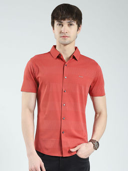 Monte Carlo - Rust Stripes Slim Fit Shirt