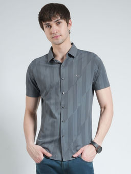 Monte Carlo - Charcoal Stripes Slim Fit Shirt