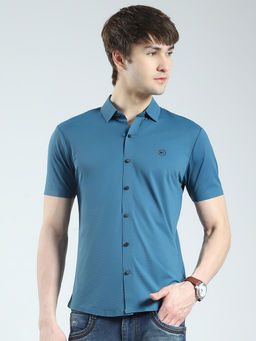 Monte Carlo - Teal Solid Regular Fit Shirt