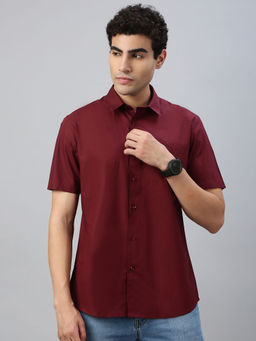 Classic Polo - Maroon Solid Slim Fit Shirt