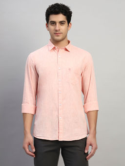 Cantabil - Orange Solid Regular Fit Shirt