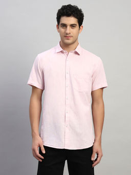 Cantabil - Pink Solid Regular Fit Shirt