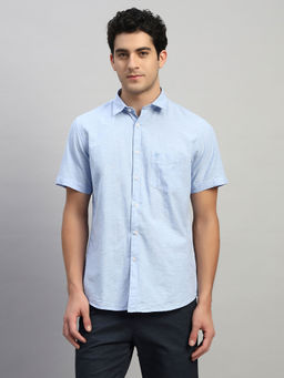 Cantabil - Blue Solid Regular Fit Shirt