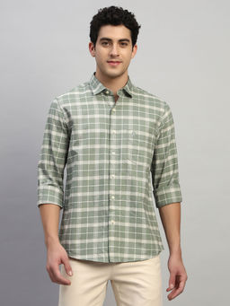 Cantabil - Green Checks Regular Fit Shirt