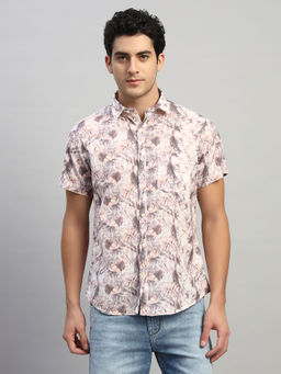 Cantabil - Purple Printed Regular Fit Shirt