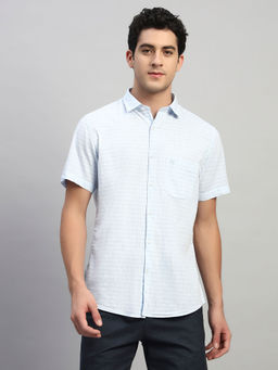 Cantabil - Turquoise Checks Regular Fit Shirt