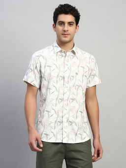 Cantabil - Green Printed Regular Fit Shirt