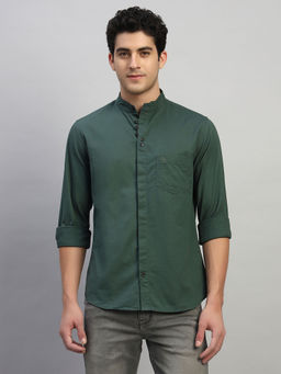 Cantabil - Olive Solid Regular Fit Shirt