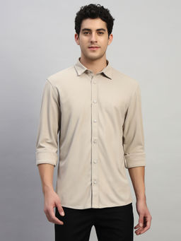Cantabil - Grey Solid Regular Fit Shirt