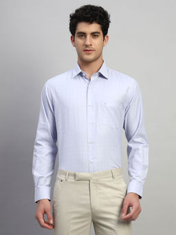 Cantabil - Turquoise Checks Regular Fit Shirt