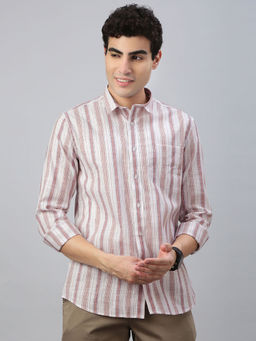 Classic Polo - Mauve Stripes Slim Fit Shirt