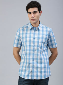 Classic Polo - Blue Checks Slim Fit Shirt