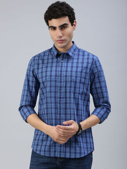Classic Polo - Blue Checks Slim Fit Shirt