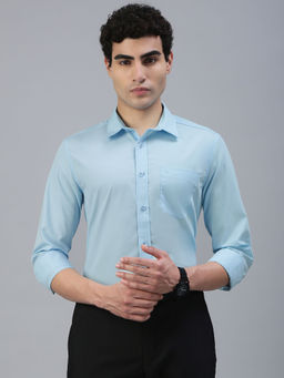 Classic Polo - Blue Solid Slim Fit Shirt