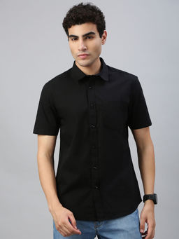 Classic Polo - Black Solid Slim Fit Shirt
