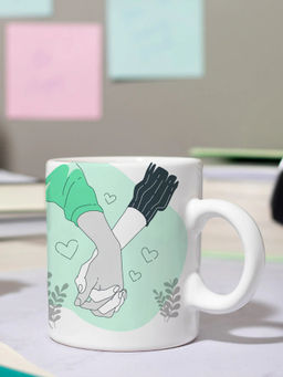 DecorTwist - Printed Ceramic Coffee Mug Green & White