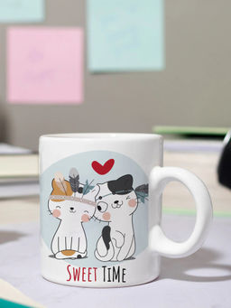 DecorTwist - Printed Ceramic Coffee Mug White