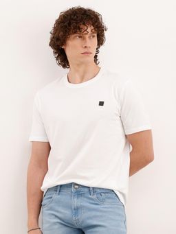 WROGN - Men White Pure Cotton Solid/Plain 1 T-Shirt