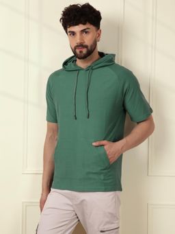 WROGN - Men Green Pure Cotton Solid/Plain 1 Hoodie