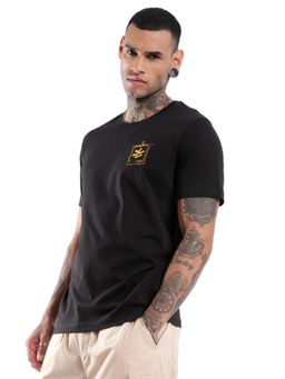 WROGN - Men Black Pure Cotton Printed 1 T-Shirt