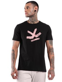 WROGN - Men Black Pure Cotton Printed 1 T-Shirt
