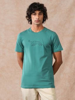 WROGN - Men Green Pure Cotton Printed 1 T-Shirt