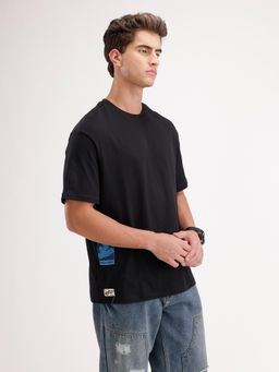 WROGN - Men Black Pure Cotton Printed 1 T-Shirt