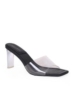CAMLEE COMFORT - Ferry Black Clear Strap Block Heels