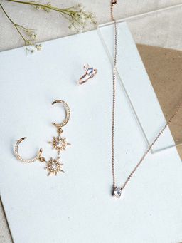 Joker and Witch - Rose Gold Petal Jewellery Set for Women