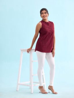 Go Colors - Soft Cotton Stretch Churidar For Women | Breathable, Mid Rise, Full Length, Cream